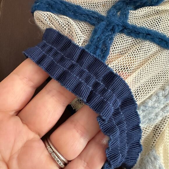 MI MI SOL | Cream Dress with Grosgrain Collar and Hand braided Lattice | Size 6 - Picture 5 of 12